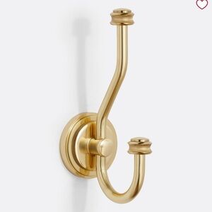 Rigdon Double Hook Solid Brass Gold Tone Rejuvenation Set of 2